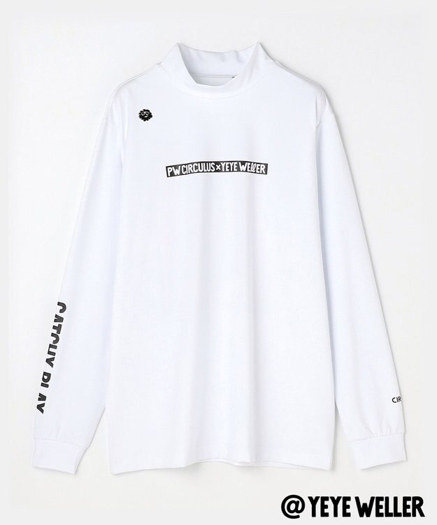 PW CIRCULUS 【UNISEX】【コラボアイテム】Yeyeコラボ ロングスリーブモックネックT ゴルフ ホワイト系