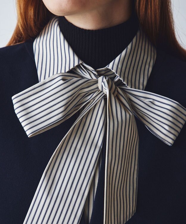 組曲 L 【ボウタイ付き】メッセージシャーティング シャツ アイボリー系1