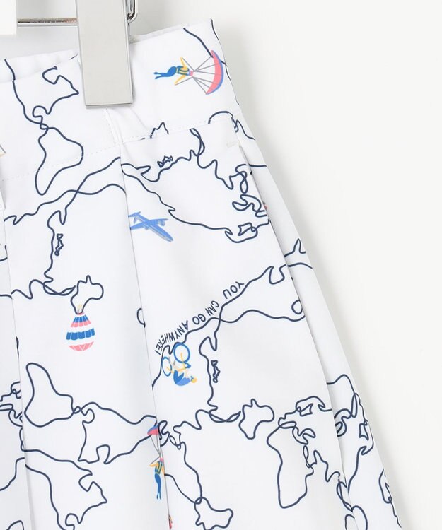 23区GOLF 【WOMEN】ワールドマップ柄 ボックスプリーツ入り キュロットスカート ホワイト系5