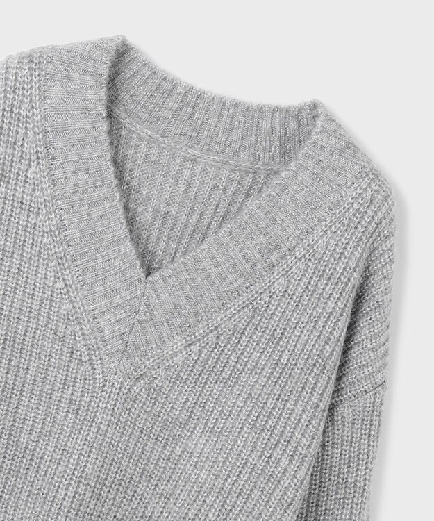 GRACE CONTINENTAL ラメ畦ニットトップ グレー