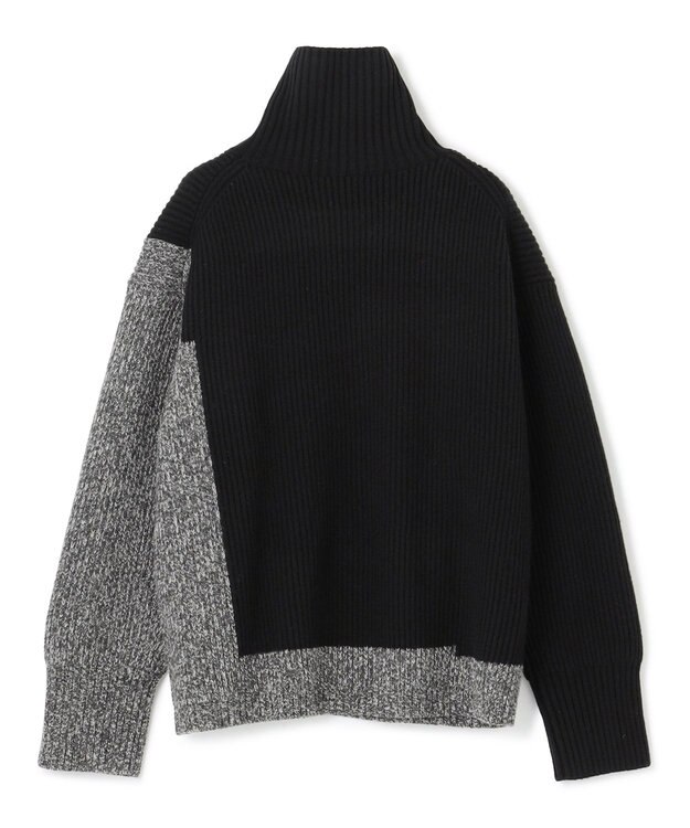 JOSEPH カーディステッチアニメーション　ハイネックニット Black/Ivory