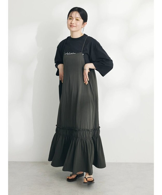 CRAFT STANDARD BOUTIQUE 切替ティアードキャミワンピース Charcoal Gray
