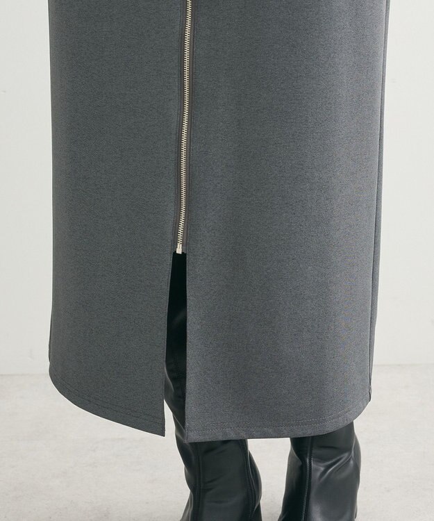 Green Parks あったからくスレ　フロントＺＩＰスカートⅡ Gray Mixture