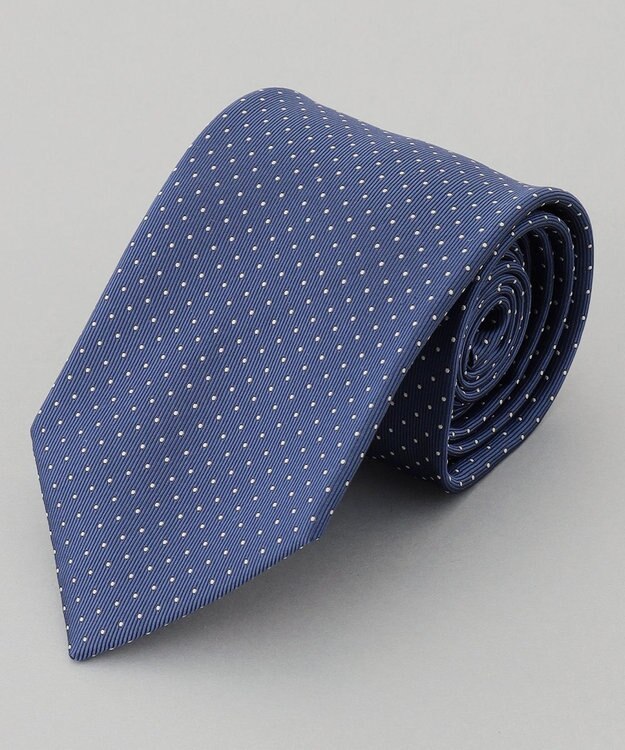 GOTAIRIKU 定番【日本製】シルク ネクタイ_ピンドット ブルー系8