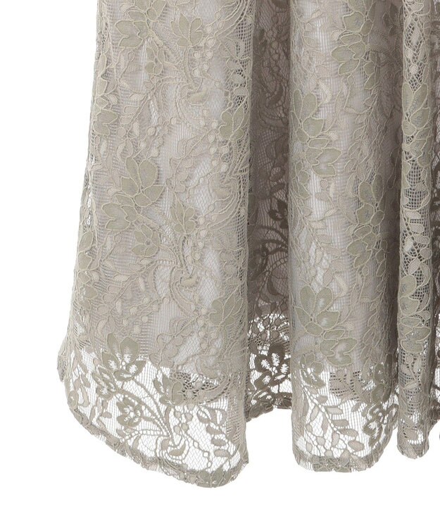 YECCA VECCA レース切替フレアドレス Khaki