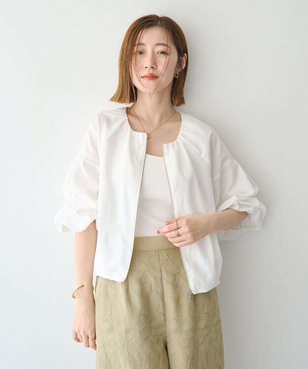 YECCA VECCA ホイップスリーブZIPジャケット Off White