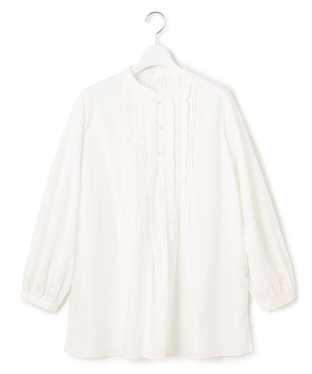 J.PRESS YORK STREET 【WOMEN】タイプライターフリンジ ブラウス アイボリー系