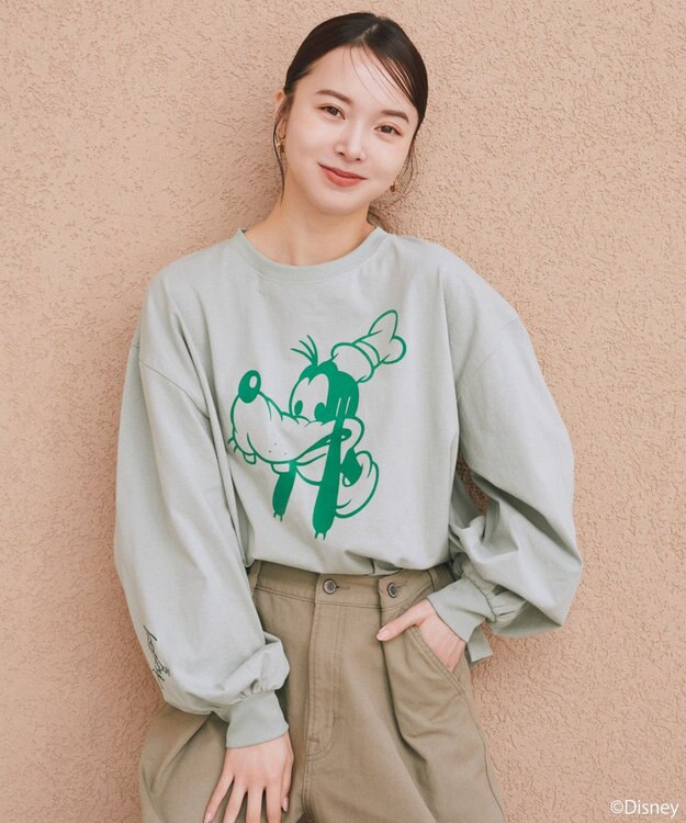 earth music&ecology 【予約】【綿100％】Disney/アソートプリントロンTEE グリーン