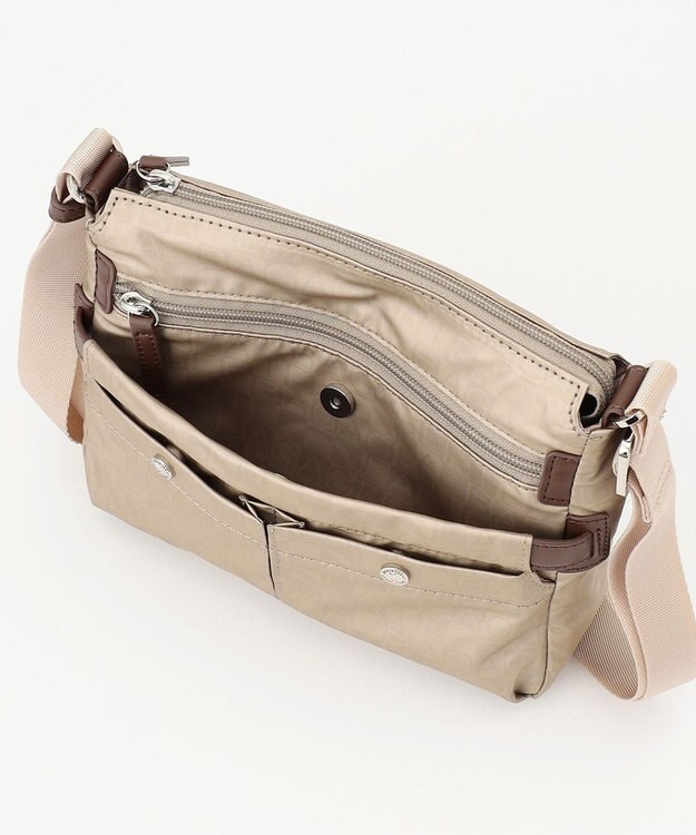 LA BAGAGERIE モノグラム　スクエアナイロンショルダー　SSサイズ ゴールド