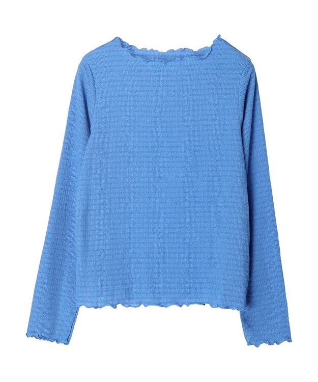 Green Parks ボートネックシャーリングカットプルオーバー Blue