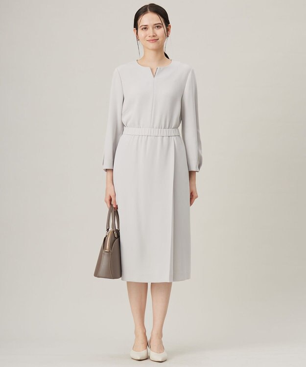 自由区 L 【セットアップ対応・洗える】トリアセダブルクロス スカート ライトグレー系