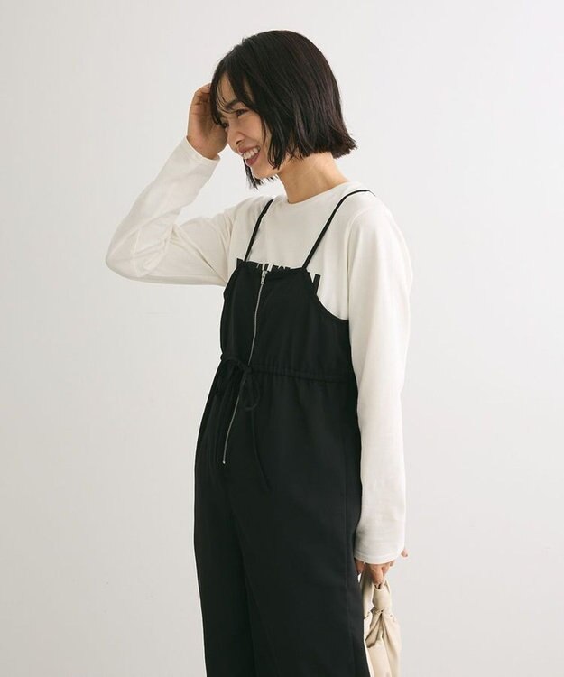 Green Parks ウエストリボンサロペット Black