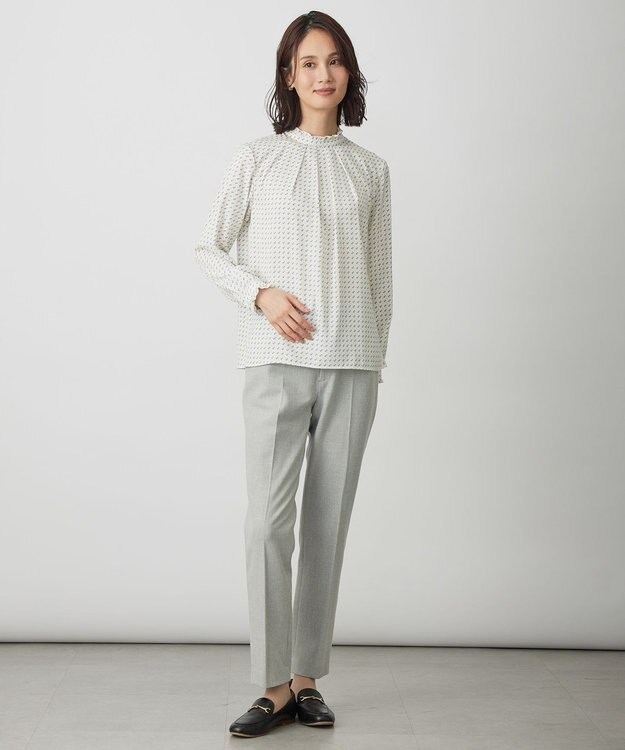 J.PRESS LADIES L チェルビック テーパード パンツ ライトグレー系