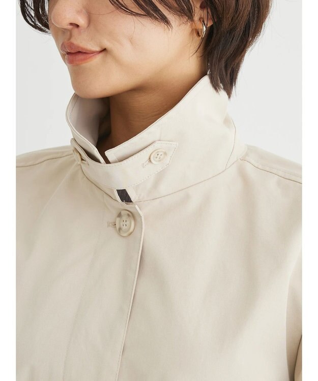Green Parks 撥水加工　ケア楽ステンカラーミドル丈コート Light Beige