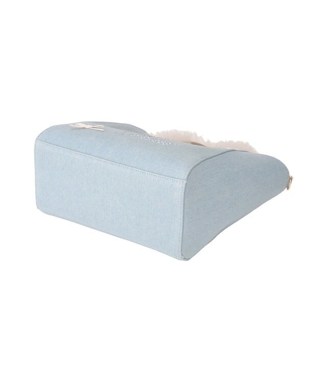 Maison de FLEUR チュールハンドルラインストーンデニムトート Light Blue