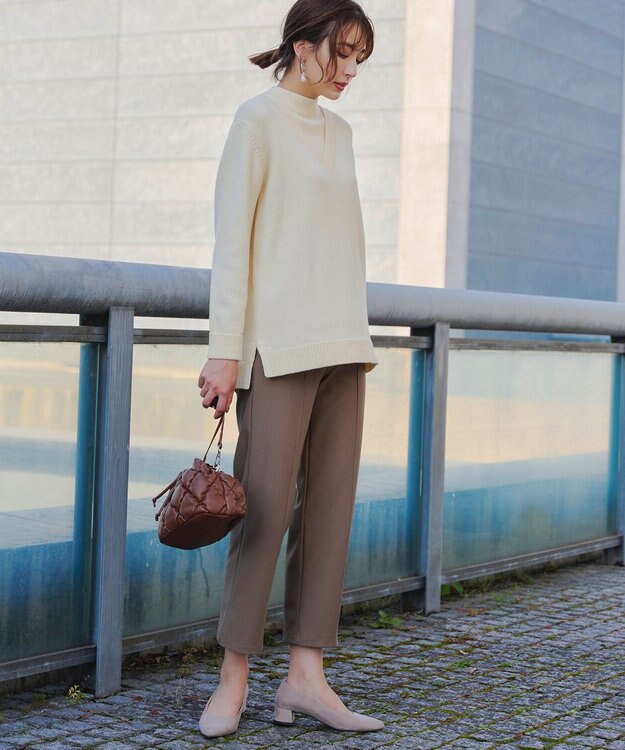 Tiaclasse 【洗える】重ね着風ニットトップス エクリュ