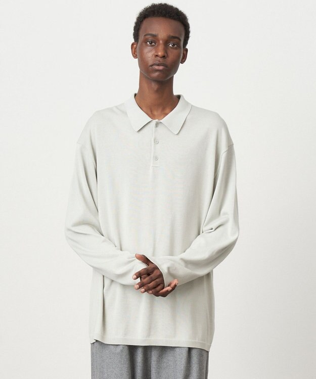 ATON COTTON SILK CASHMERE | ポロセーター - UNISEX GRAY