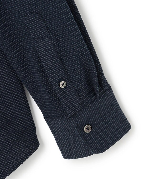 JOSEPH HOMME 【新素材】グリットタックジャージー　ウィングカラーシャツ ネイビー系