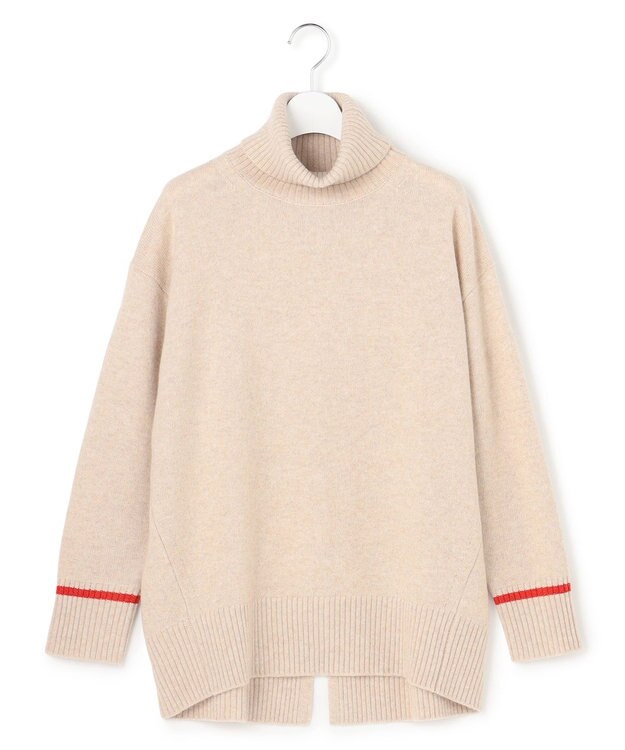 J.PRESS YORK STREET 【WOMEN】ウールカシミヤ デザインタートルネック ニット アイボリー系