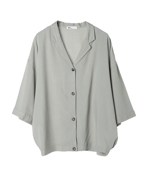 CRAFT STANDARD BOUTIQUE レーヨンワイドシャツ Sax