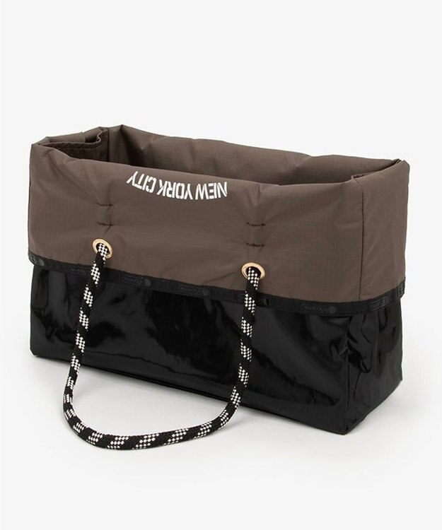 LeSportsac LARGE 2 WAY TOTE/2ウェイチョコレート/ブラックシャイン 2ウェイチョコレート/ブラックシャイン