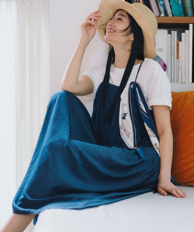 J.PRESS LADIES 【WEB限定・洗える】キャミワンピース カットソー ツインセット ブルー系