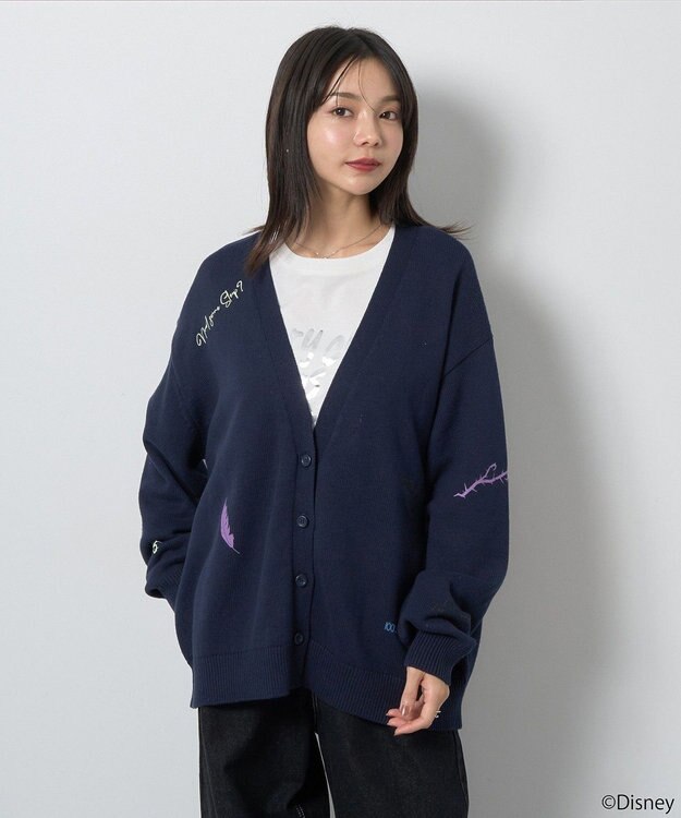 earth music&ecology Ｖｉｌｌａｉｎｓ　マレフィセント／ニットカーディガン Navy