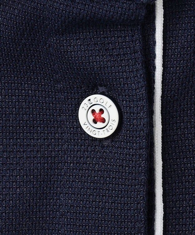 23区GOLF 【WOMEN】ピラミッドカノコ 半袖ポロシャツ ネイビー系