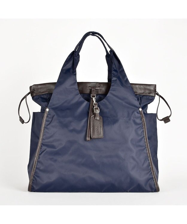 Y'SACCS ドローストリング×シープレザー　トート ネイビー