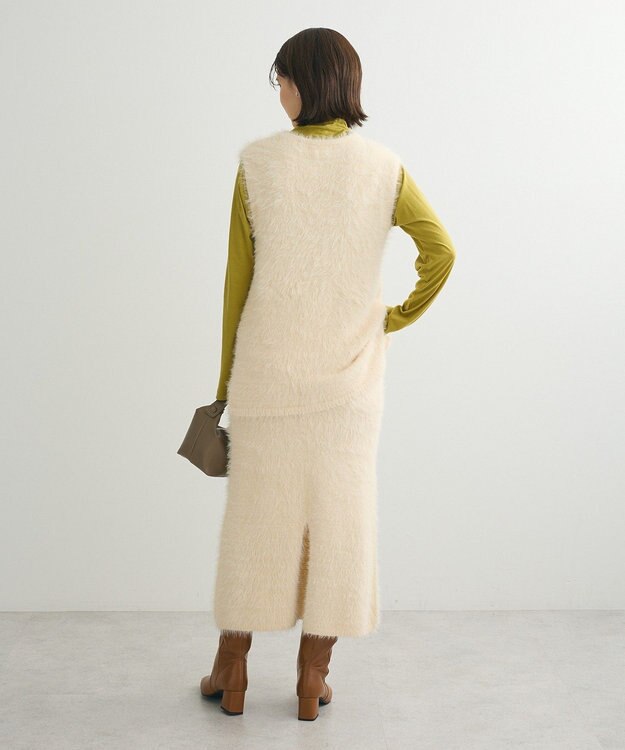 Green Parks ・Ｐｅｔｉｔ　Ｆｌｅｕｒ　シャギーＶネックベスト Ivory