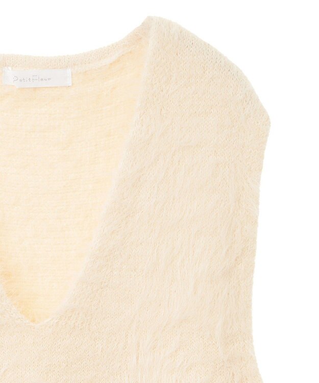 Green Parks ・Ｐｅｔｉｔ　Ｆｌｅｕｒ　シャギーＶネックベスト Ivory