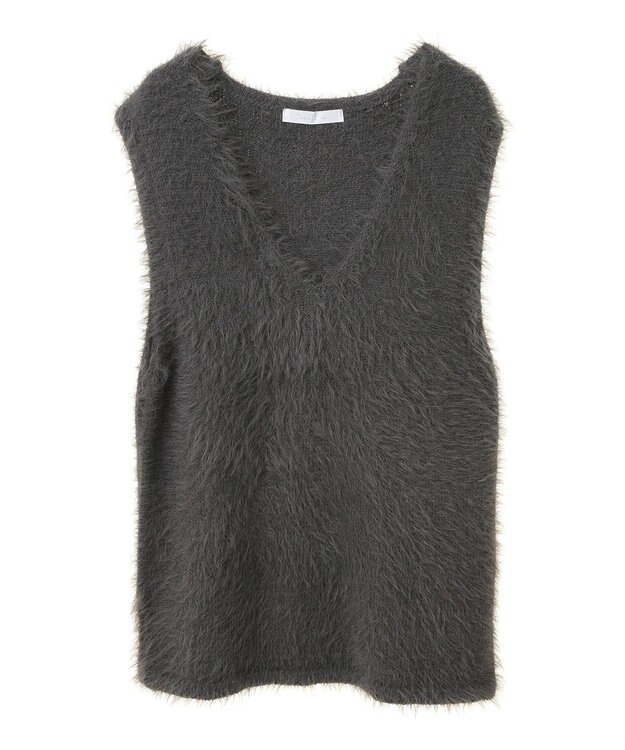 Green Parks ・Ｐｅｔｉｔ　Ｆｌｅｕｒ　シャギーＶネックベスト Charcoal Gray