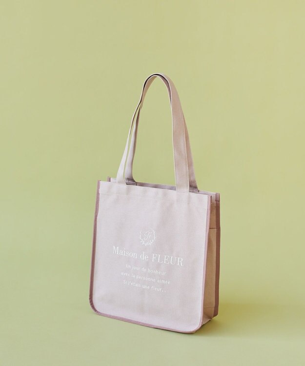 Maison de FLEUR パイピングスクエアトートバッグ Light Pink