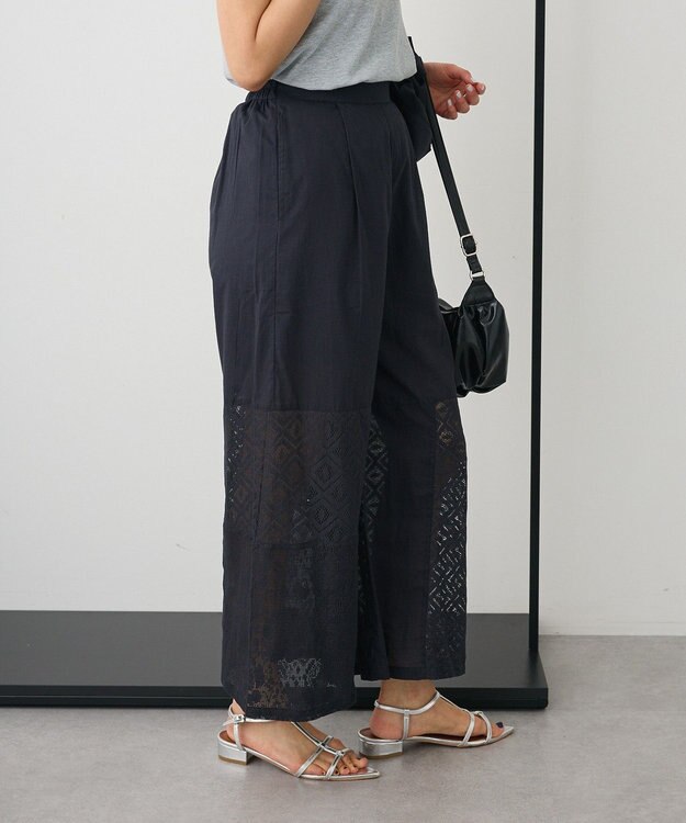 CRAFT STANDARD BOUTIQUE レースパッチワークパンツ Black