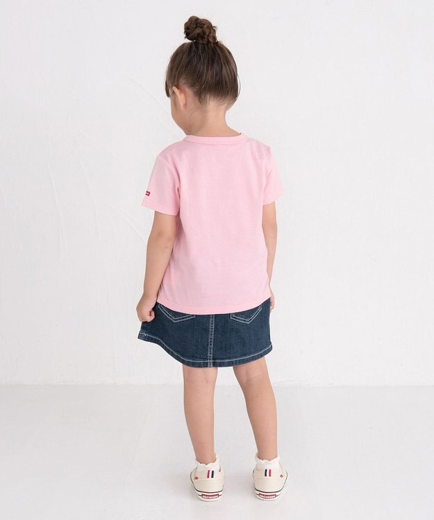 MIKI HOUSE HOT BISCUITS 【70-120cm】【Everyday Series】ワンポイント 半袖Tシャツ ピンク