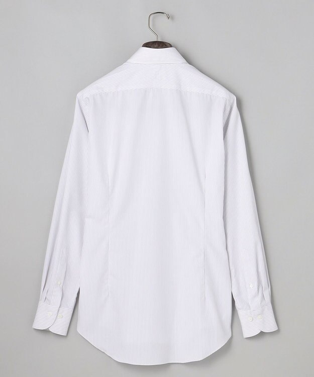 GOTAIRIKU 【形態安定】PREMIUMPLEATS_セミワイドカラー 通年ドレスシャツ（カラー ストライプ） ライトグレー系1
