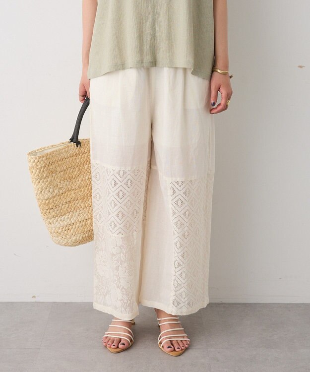 CRAFT STANDARD BOUTIQUE レースパッチワークパンツ Black