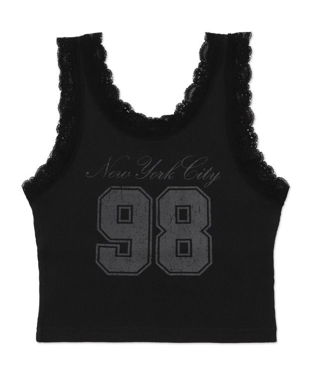 WEGO グラフィックレースタンク ブラック