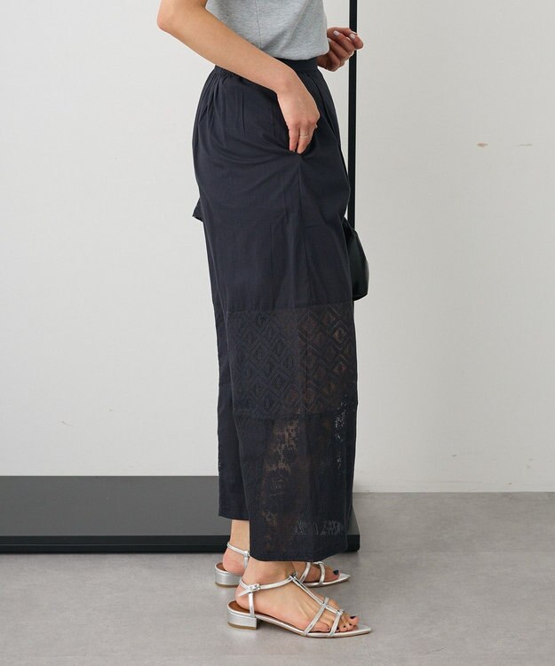 CRAFT STANDARD BOUTIQUE レースパッチワークパンツ Black