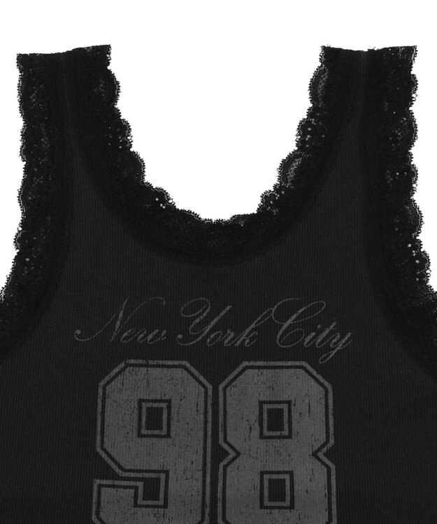 WEGO グラフィックレースタンク ブラック