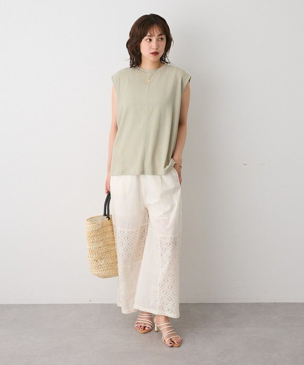 CRAFT STANDARD BOUTIQUE レースパッチワークパンツ Black