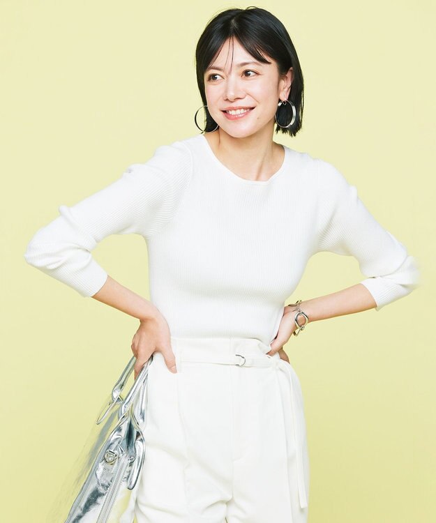 UNFILO マイビューティ リブボートネック ニット オフ