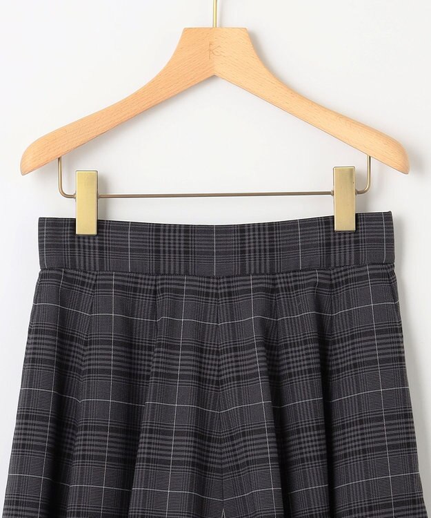 組曲 L 【WEB限定カラーあり】ウールライクストレッチ フレアスカート グレー系3