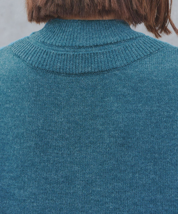 Tiaclasse L 【洗える】重ね着風ニットトップス ターコイズ