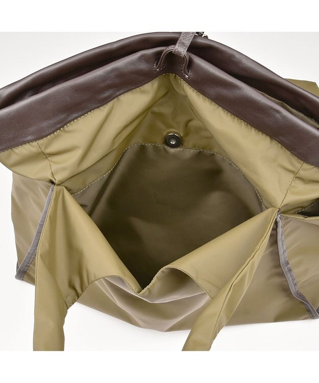 Y'SACCS ドローストリング×シープレザー　トート カーキ