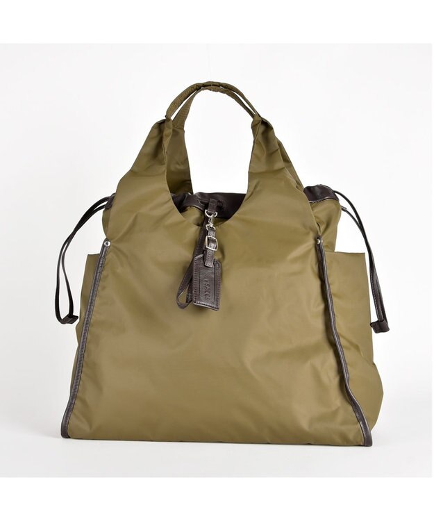 Y'SACCS ドローストリング×シープレザー　トート カーキ