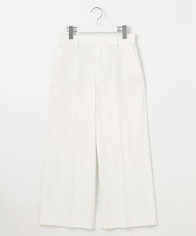 自由区 【接触冷感・吸湿・速乾・XXSサイズあり】COOL MAXクロップド丈 ワイドパンツ アイボリー系