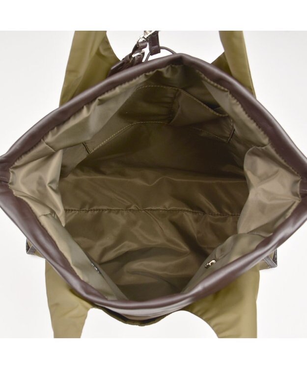 Y'SACCS ドローストリング×シープレザー　トート カーキ