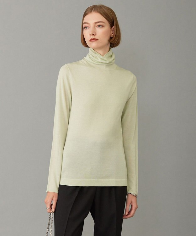 ICB 【洗える】 スムージータートル ニット ヘイズグリーン系