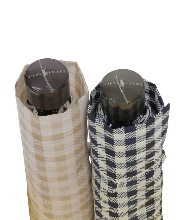 MOONBAT POLO RALPH LAUREN（ポロ ラルフローレン） 折りたたみ傘 ギンガムチェック ネイビーブルー